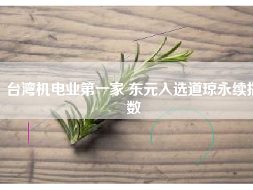 臺灣機電業第一家 東元入選道瓊永續指數