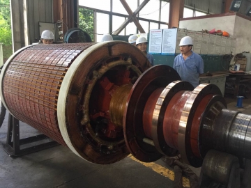 整圓機(jī)座直流電動(dòng)機(jī)定子的裝配