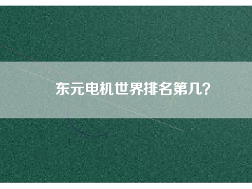 東元電機世界排名第幾？