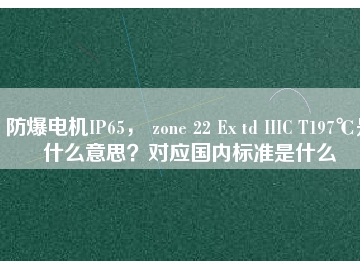 防爆電機IP65， zone 22 Ex td IIIC T197℃是什么意思？對應國內標準是什么
