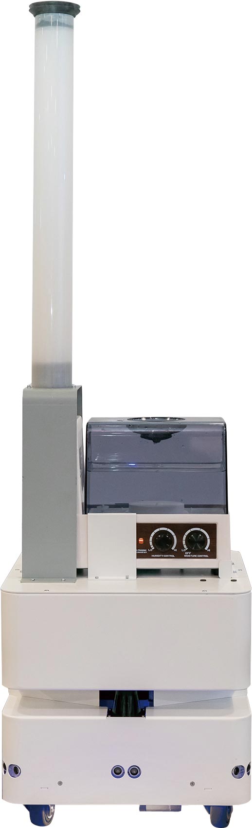 防疫機(jī)器人展現(xiàn)東元智慧移動(dòng)平臺(tái)(AGV)更多元應(yīng)用。圖/東元提供