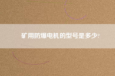礦用防爆電機(jī)的型號(hào)是多少? 礦用防爆電機(jī)的型號(hào)是多少?